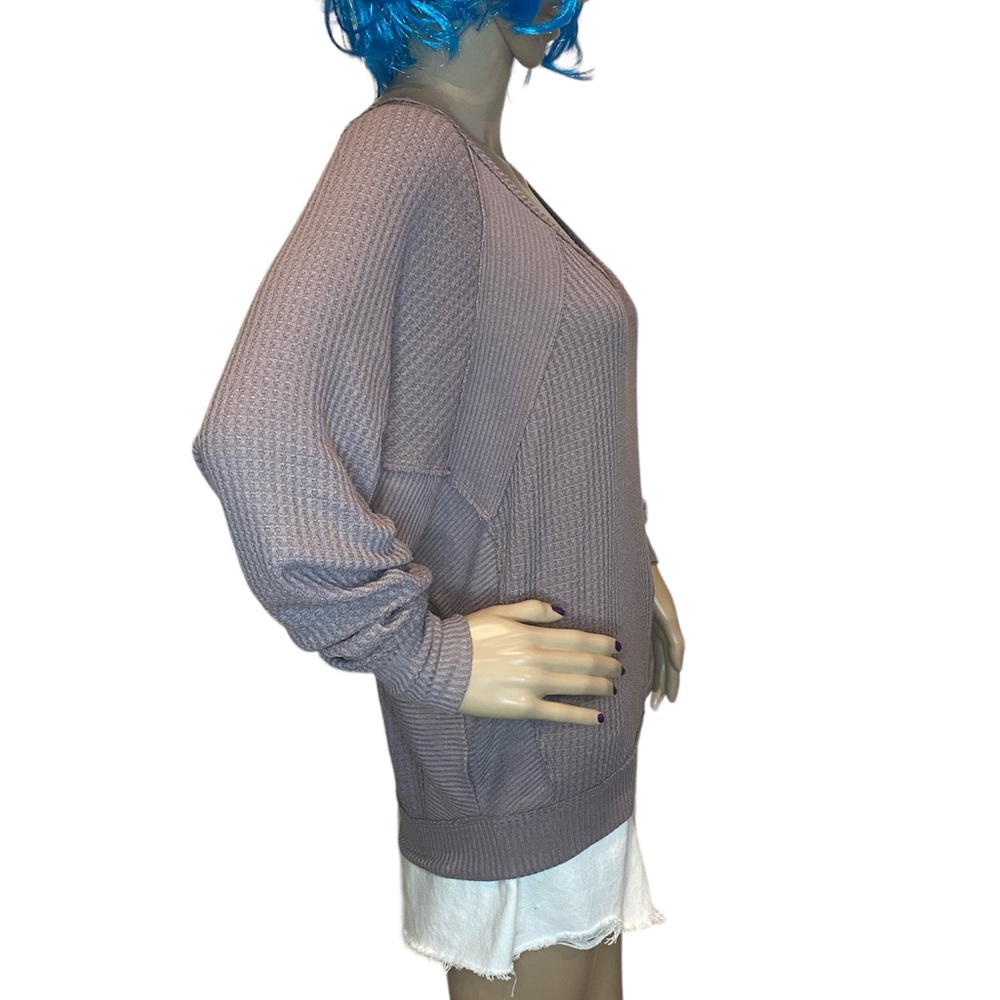 Free People We the Free Santa Clara Thermal Waffle Knit Top Shirt Size XS EUC - Picture 4 of 7